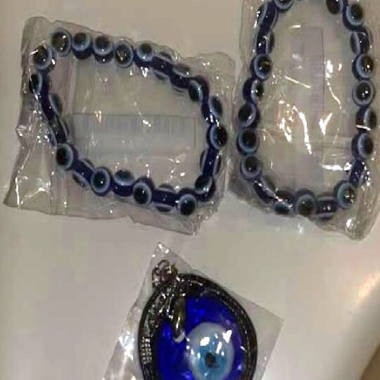 Evil-Eye Pendant Necklace Bracelet Set