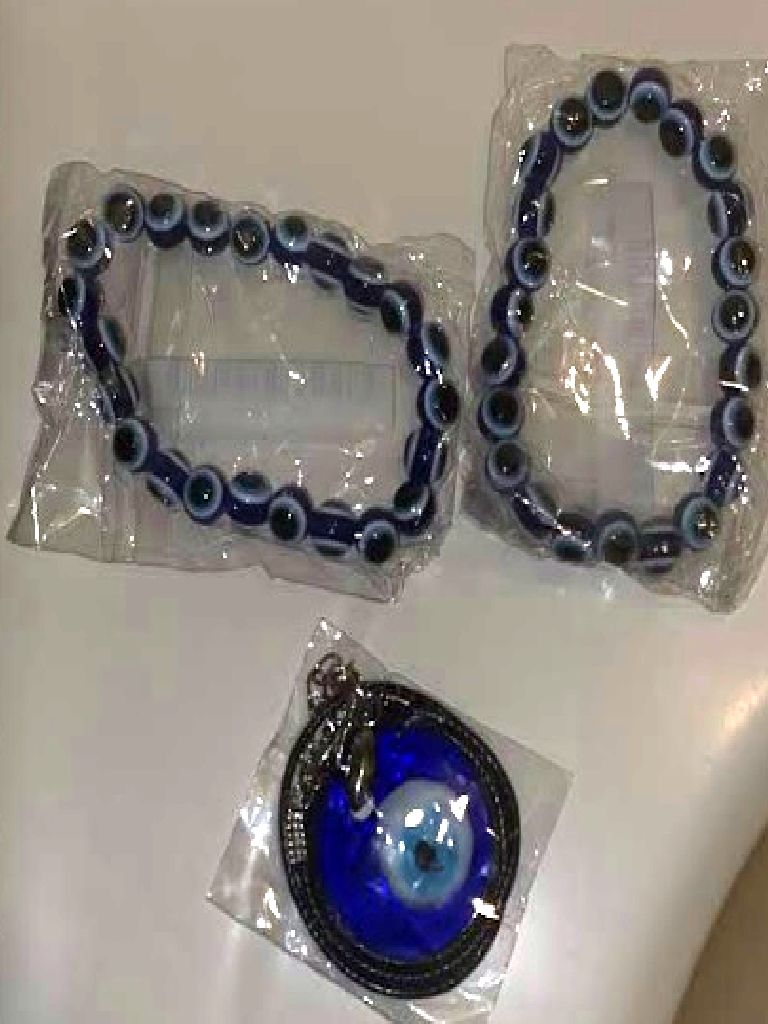 Evil-Eye Pendant Necklace Bracelet Set